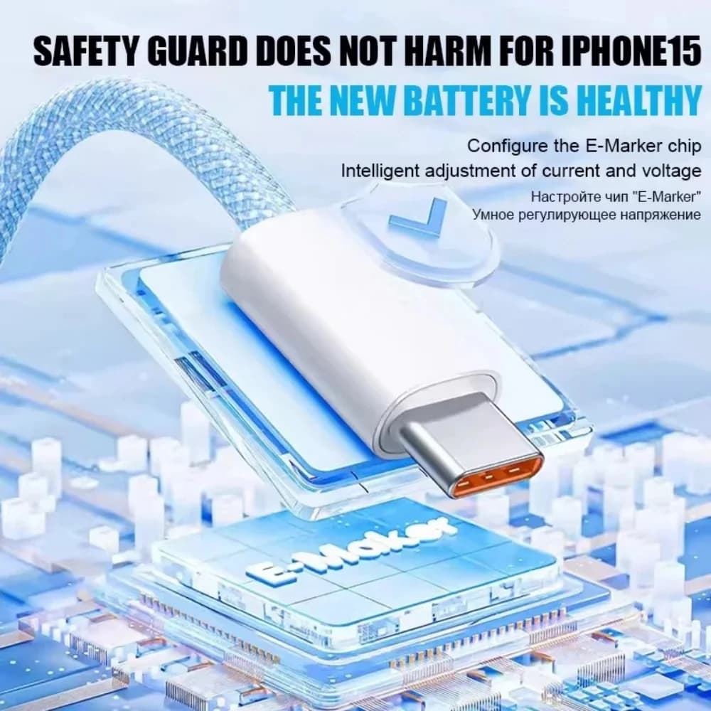 60 واط النايلون مضفر USB C كابل آيفون 16 15 برو ماكس ماك بوك 3A كابل شحن سريع شاحن سلك الحبل - 2