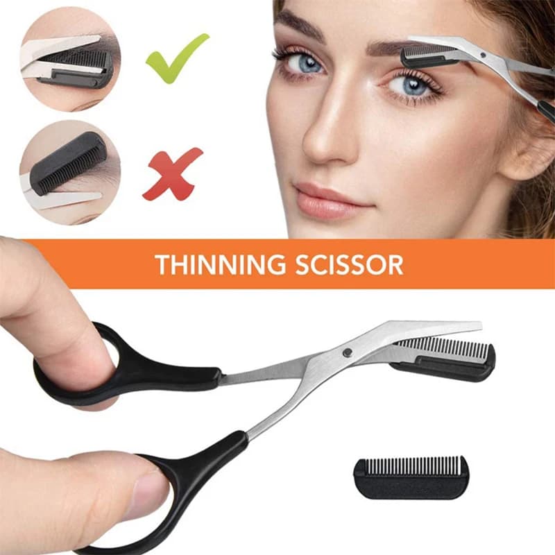 3-11PCS Eyebrow Trimmer Set Scissors Tweezers Eyebrow Razor Scraping Eyebrow Comb Razor Eyebrow Clip Makeup Tools Sets - 5
