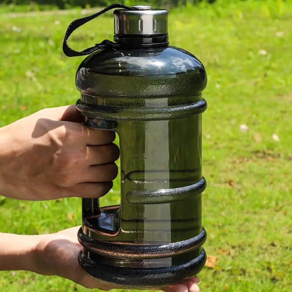 2L PETG Large Capacity Water Bottle Training Sports Workout Drink Bottle Shaker Bottle With Handle Outdoor Gym Gallon Bottle - 3