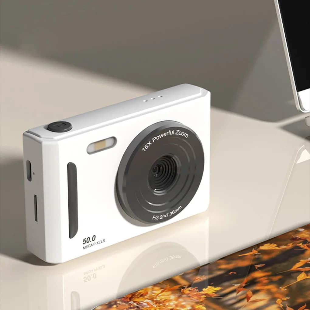 كاميرا رقمية 4K، فلاش مزدوج، 50 مليون بكسل HD، CCD كلاسيكية، محمولة، تركيز تلقائي - 3