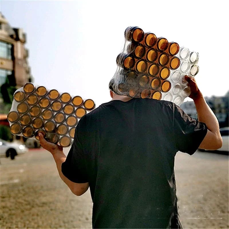 برطمان زجاجي محمول 130 مل، خزان تخزين حبوب القهوة، حاوية مسحوق القهوة، برطمان زجاجي سميك محكم الغلق - 5