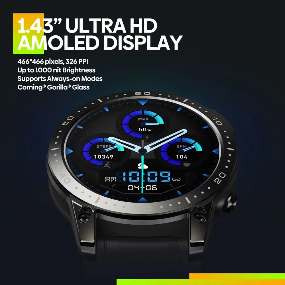 New Zeblaze Ares 3 Pro Ultra HD AMOLED Display Voice Calling Smart Watch 100+ Sports Modes 24H Health Monitor Smartwatch for Men - 3