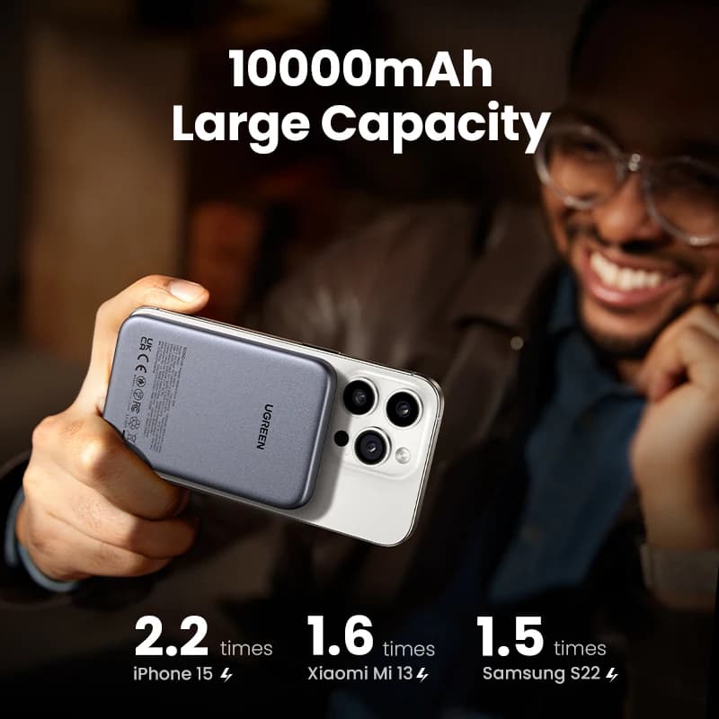 UGREEN Qi2 30W Magnetic Power Bank 10000mAh Portable PowerBank for Magsafe 15W Wireless Fast Charging for iPhone 17 16 Pro Max - 4