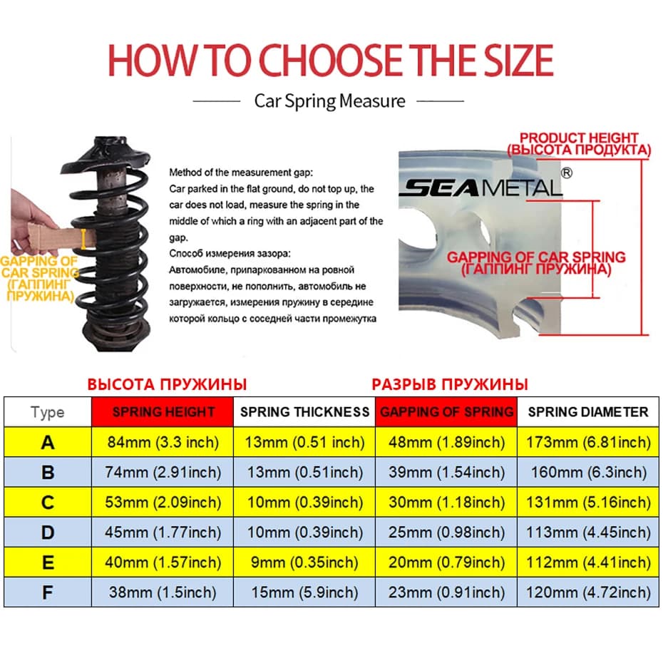 SEAMETAL Car Buffer Shock Absorber Car Spring Buffers Coil Urethane Rubber Buffer For Cars Springs Cushion Buffering Auto Goods - 2