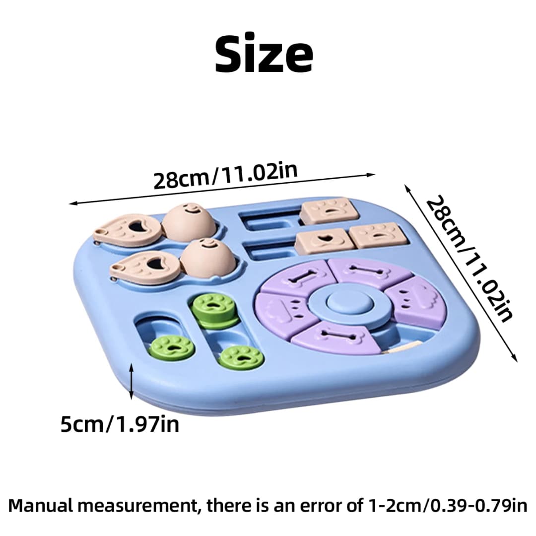 قطعة واحدة لعبة ألغاز تفاعلية لإخفاء الطعام - مغذية بطيئة مضادة للاختناق للجراء والكلاب البالغة، موزع طعام متعدد الوظائف - 2