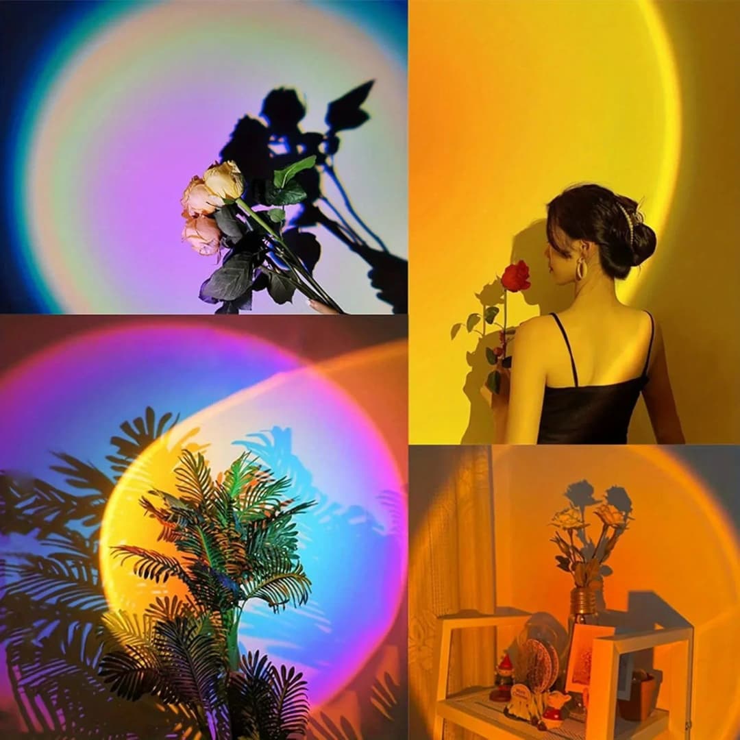 USB LED projector night light RGB sunset atmosphere night light, with remote control, used for room decoration photography - 3