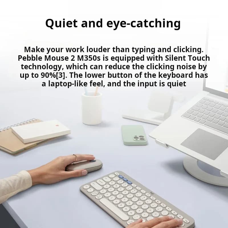 Logitech Original PEBBLE 2 COMBO Wireless Keyboard Mouse Combo K380 Bluetooth Ultra-thin Portable Office Set - 5