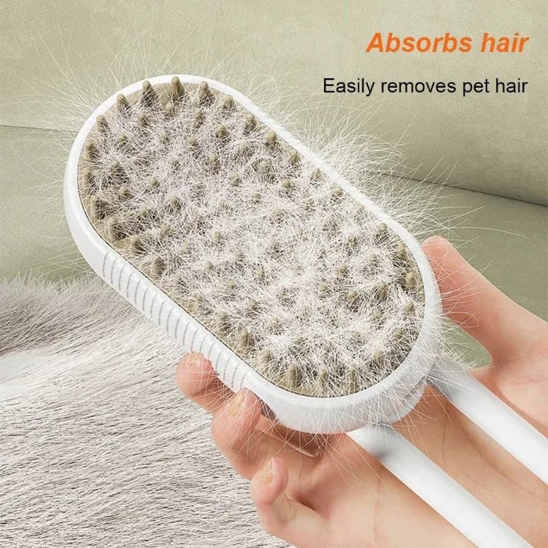 3 in 1 Pet Electric Steam Brush Cat and Dog Cleaning Spray Massage Grooming Comb Retractable Handle Pet Hair Removal BeautyBrush - 2
