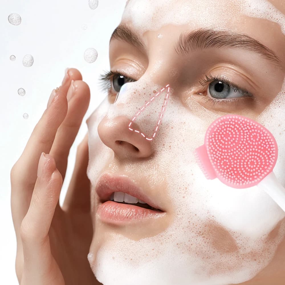 Facial Cleaning Silicone Brush Facial Mask Applicator Skincare Accessories Silicone Body Scrubbers 2in1 Spa Facial Wash Brushes - 3