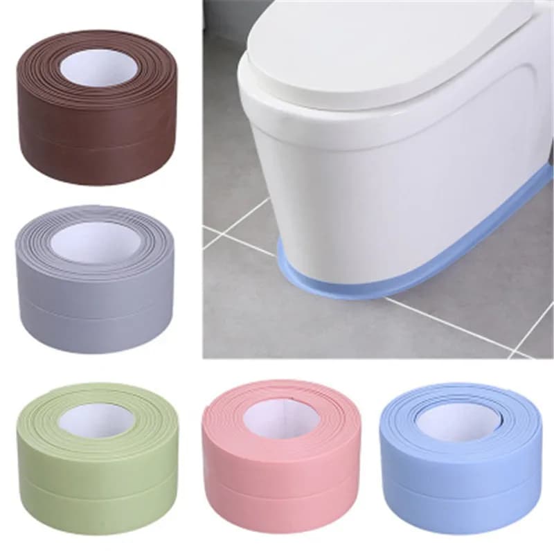 1pc Bathroom Waterproof Wall Stickers Sealing Tapes PVC Adhesive Sealing Strips Sink Edge Tape Kitchen Bathroom Accessories - 5