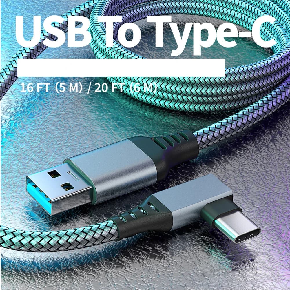 كابل 3/6/5 متر USB A إلى نوع C لأوكولوس كويست 2، ملحق واقع افتراضي VR، نظارات ذكية ثلاثية الأبعاد، سماعة خوذة - 3