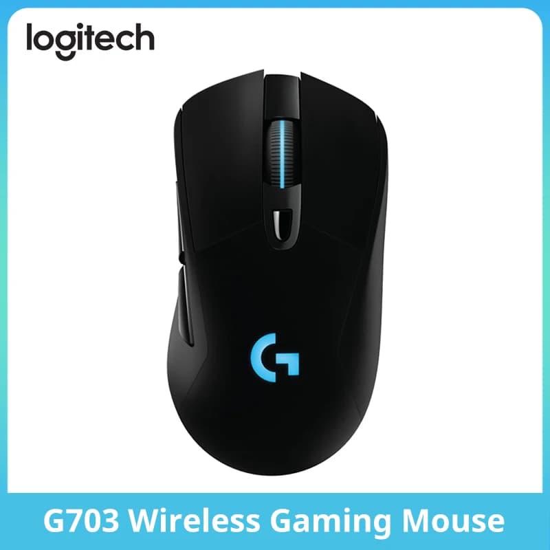 فأرة الألعاب اللاسلكية Logitech G703 LIGHTSPEED بمستشعر HERO 25K ودقة 25600 DPI وإضاءة LIGHTSYNC RGB، إصدار الألعاب الإلكترونية
