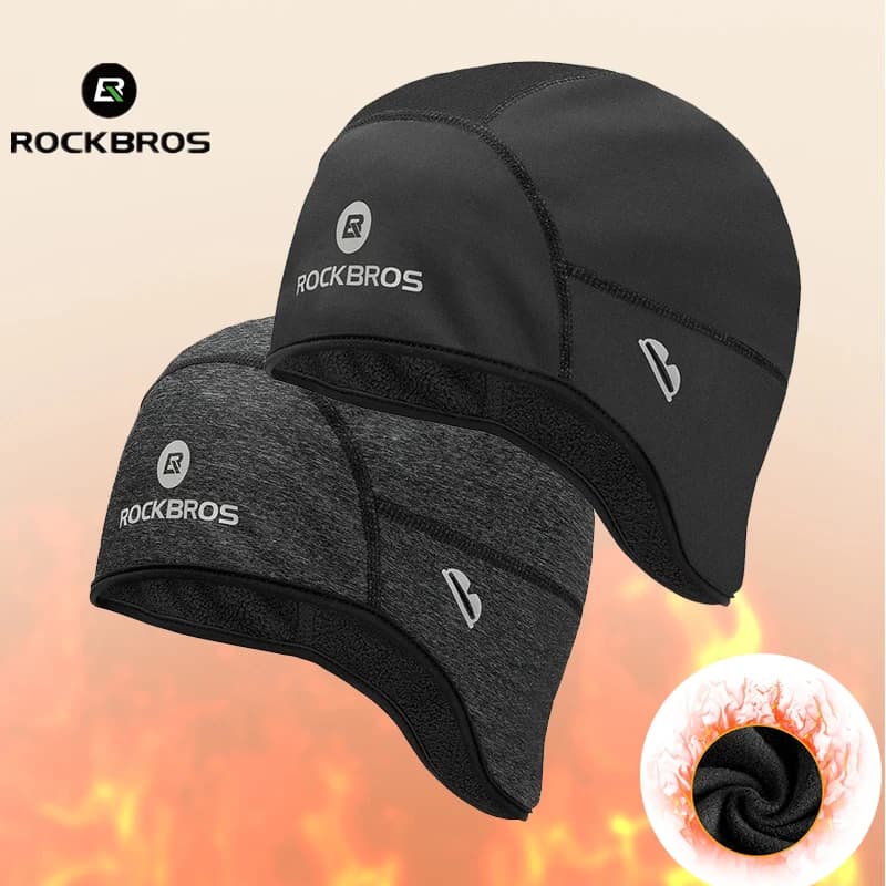 قبعات شتوية من ROCKBROS مقاومة للرياح، دافئة من الصوف، قبعة دراجات، قبعة تزلج ودراجات نارية، باندانا، عصابة رأس للدراجات
