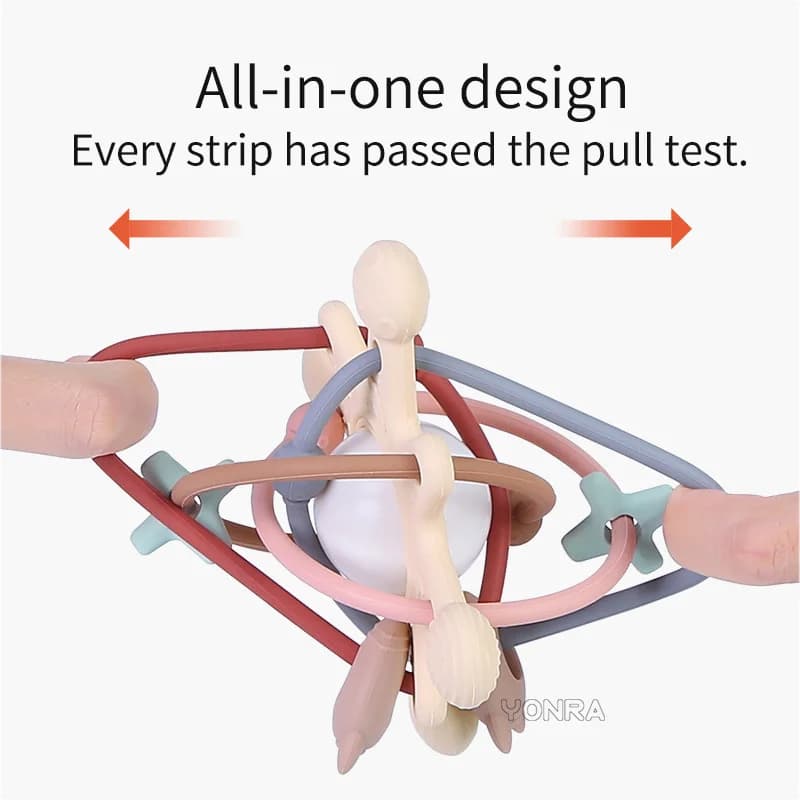 حشرجة الموت والحسية عضاضة السرير جرس سيليكون كرة مونتيسوري الوليد ألعاب الأطفال أطفال هدية تطوير الألعاب 0 36 شهرا - 5