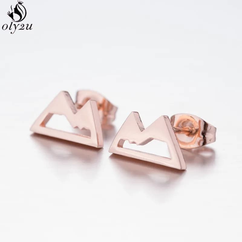 Casual Sport Stainless Steel Mountain Peak Earring for Women Hiking Pole Ear Jewelry Outdoor Sports Earrings Gifts Accessories - 4