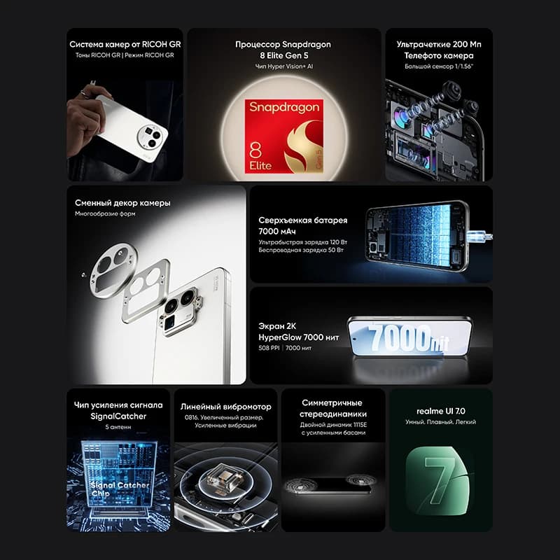 realme GT 8 Pro Smartphone Snapdragon 8 Elite Gen 5 Chipset 6.79" 2K 7000nit Display 200MP Telephoto 50W Wireless Charge 7000mAh - 2