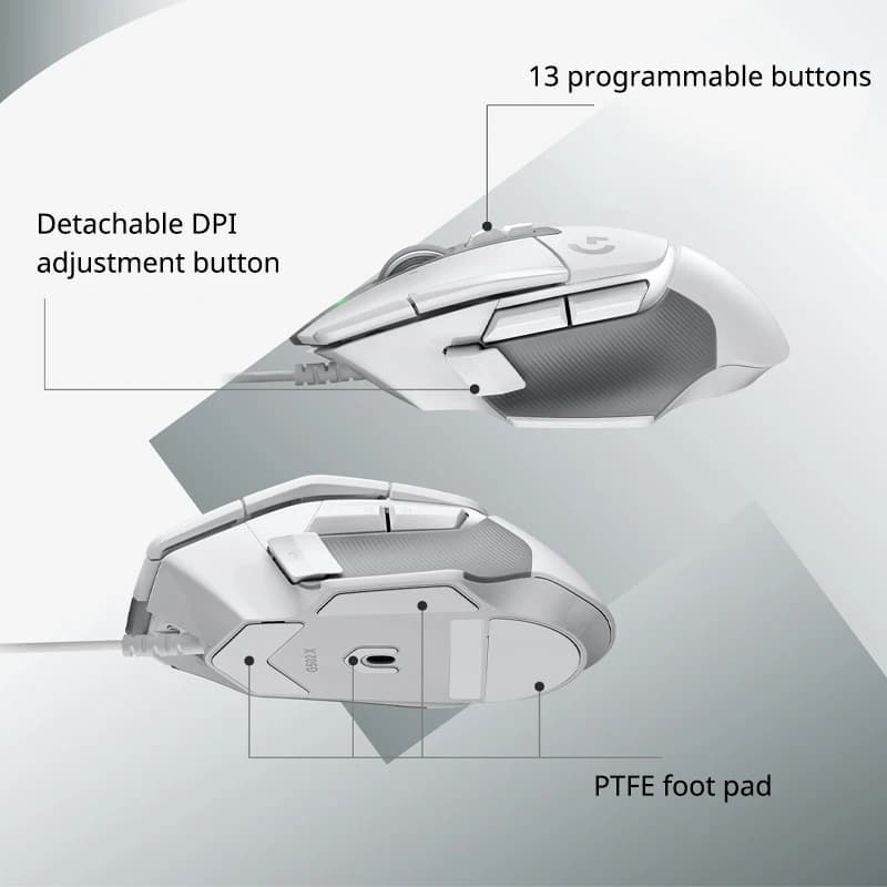 Logitech G502 X Wired Gaming Mouse, Hero 25K Sensor, 25600 DPI, Lightforce Hybrid Optical Mechanical, Esports Edition - 3
