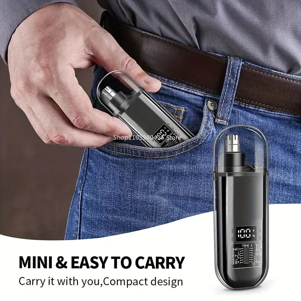 Electric Nose & Ear Trimmers for Men USB Rechargeable  Portable Mini Compact Design with Fast Charge Electric Grooming Kit - 2
