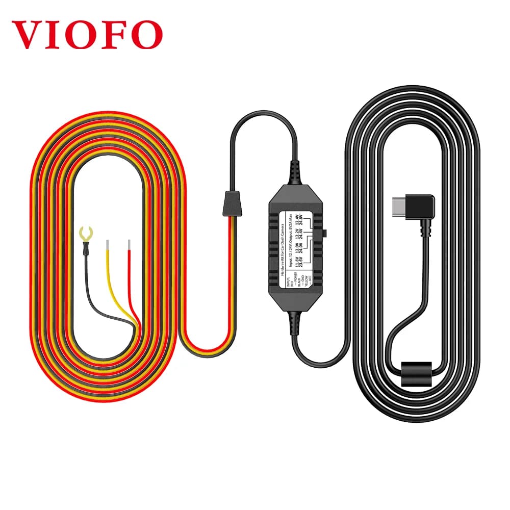 VIOFO كابل Type-C HK4 ACC صلب لكاميرات A119MINI2/A229 Plus/A229 Pro/A229 Ultra/A329/T130/WM1، يدعم وضع وقوف السيارات