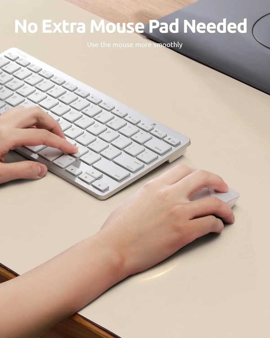 قاعدة فأرة كبيرة، حصيرة مكتب، حامية مكتب من الجلد، حامية مكتب من الجلد PU غير قابلة للانزلاق، حصيرة لاب توب - 3