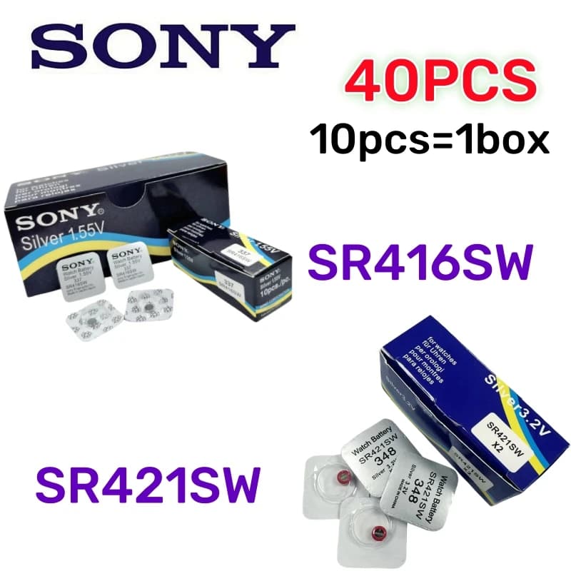 10-40 قطعة بطارية SONY الأصلية 337 SR416SW ساعة SR421SW 348 بطارية تغليف مستقل sr416sw 337 sr421sw 348 sr 416 - 5