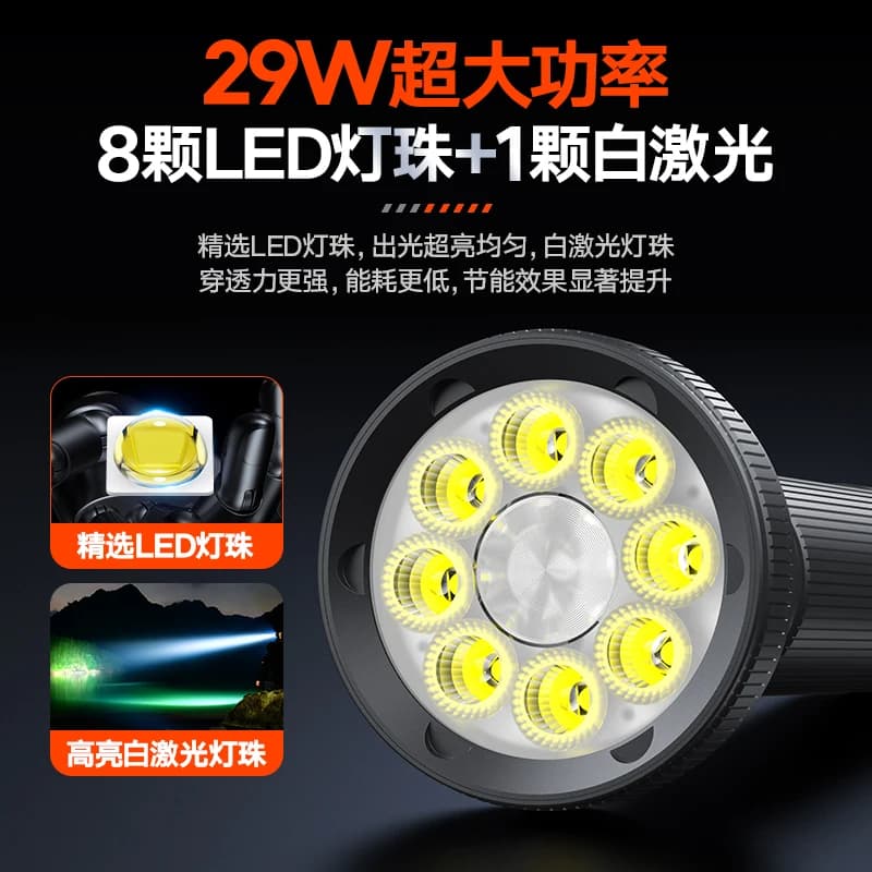 PHILIPS 2025 New SFL6252 9 Lamp Beads Aluminum Alloy Flashlight Portable Light USB Rechargeable Camping Light for Outdoor Hiking