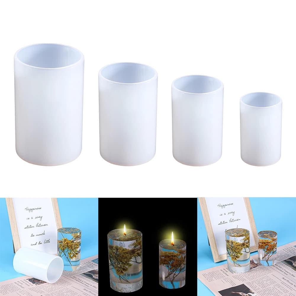 اسطوانة قالب من السيليكون لتقوم بها بنفسك كريستال الغراء صب قالب شمع الروائح شمعة قوالب الشمع للحرف أدوات ديكور المنزل - 2