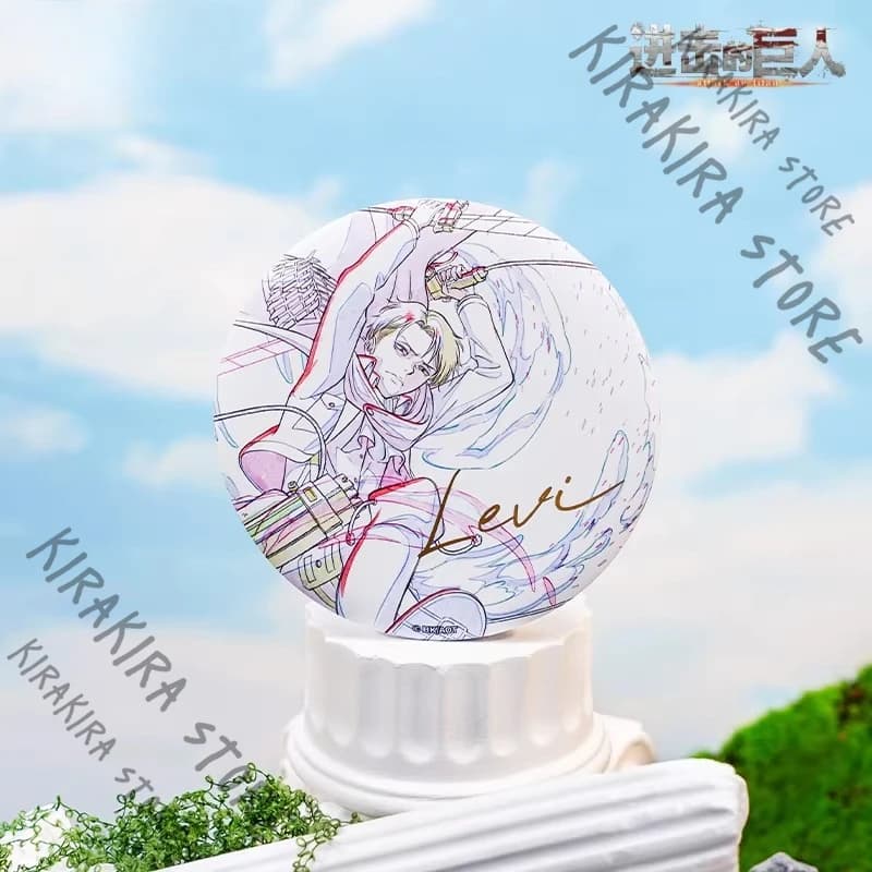 هجوم على تيتان ليفي إرين جايجر ميكاسا.أكرمان راينر براون هانجي زوي شارة رسمية أنمي 10 سم دبوس ديكور شعار - 5