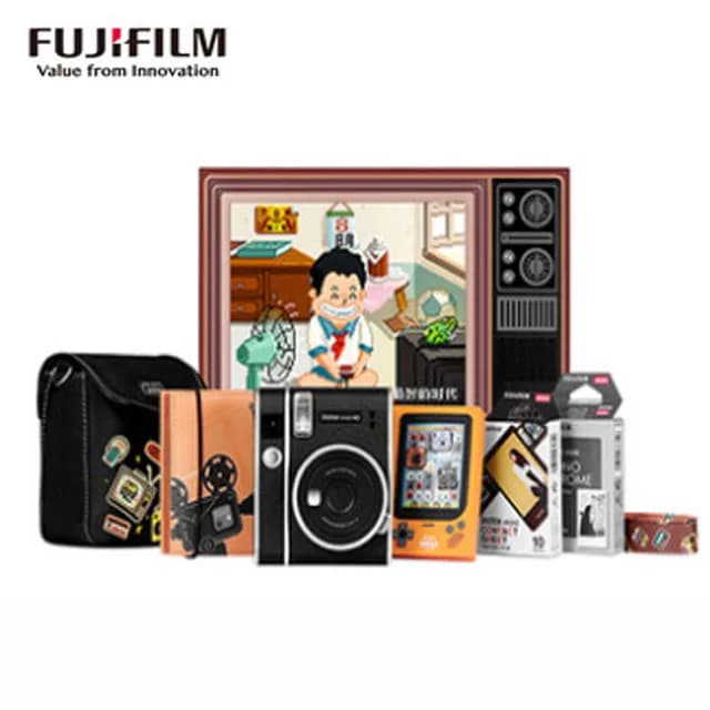 Fujifilm Instax Mini Black 41 Instant Camera Vintage Optional Value Pack (20/40 Sheets) + Shutter Accessories Carrying Case ﻿ - 3