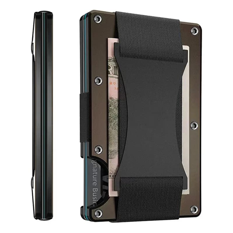 Forged Carbon Fiber Mini Slim Wallet case organizer for Men Cartera Tarjetero Hombre Cashback Credit Card Holder Luxury gift - 5
