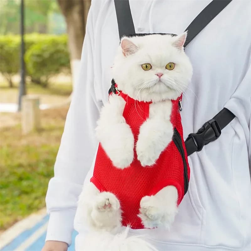 Pet Backpack Portable Portable Cat Double Shoulder bag Outdoor Travel Dog Carrier Bag Pet Dog Front Bag Mesh Backpack - 3