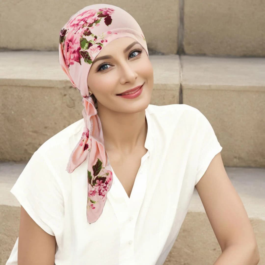 قبل ربط العلاج الكيميائي سرطان الحجاب للنساء ، عمامة الطباعة الأزهار ، قبعة الحجاب ، لينة أغطية الرأس مرنة ، ويلتف الرأس ، كاب النوم - 3