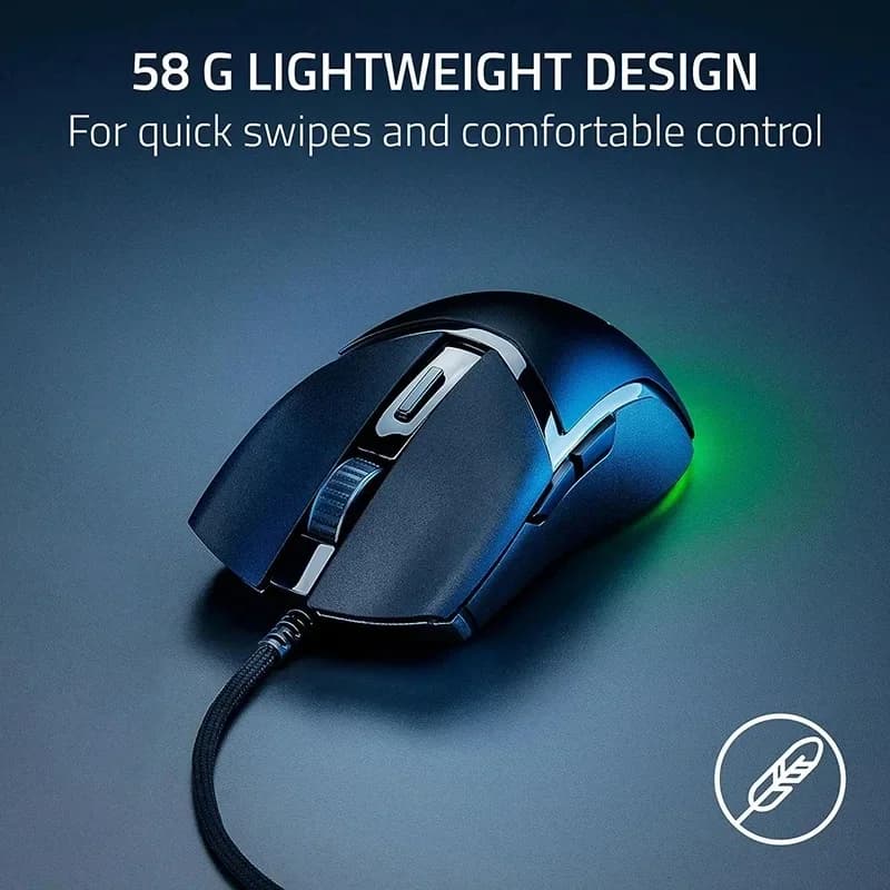 Original New Razer Cobra 58g Lightweight Wired Gaming Mouse Optical Mouse Switches Esports Game RGB Illusion Light Mini for PC - 6