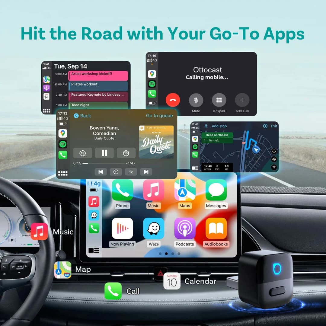 OTTOCAST Mini Pico 2in1 Wireless CarPlay Wireless Android Auto Adapter Wifi 6.0 Plug and play Dongle for 98% of the cars - 2