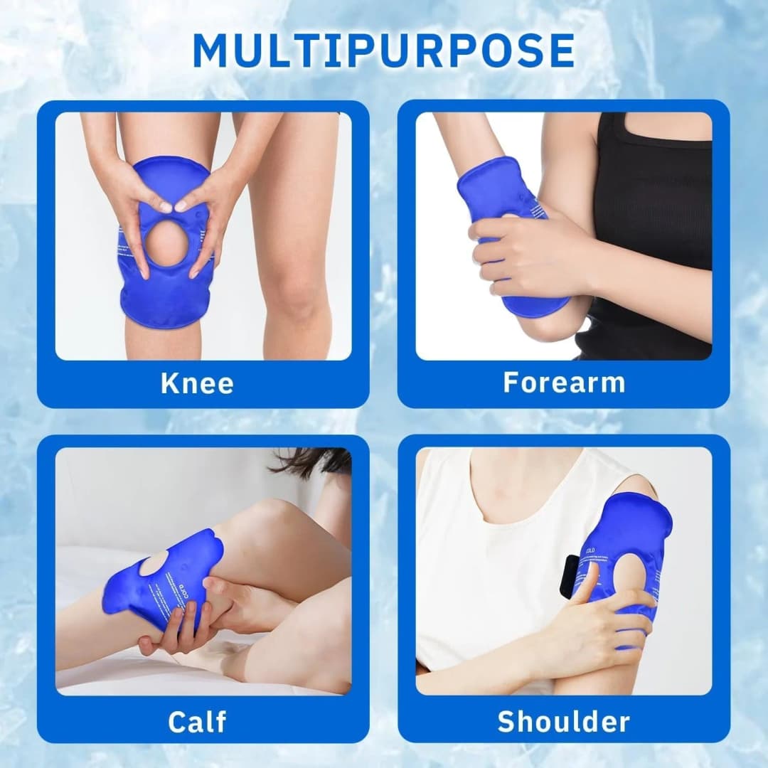 Knee Ice Pack for Injurie Gel Reusable Hot Cold Compress Compression Wraps for Sprains Swelling Cooling Knee Brace for Women Men - 3