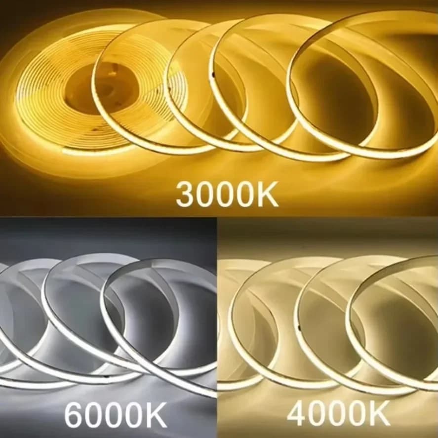 شريط ليد كوب 1-5 متر 220 فولت، إضاءة مرنة، IC ذكي، لا يحتاج إلى محول، سطوع عالي، 240 ليد، إضاءة خطية RA95 أبيض دافئ - 2