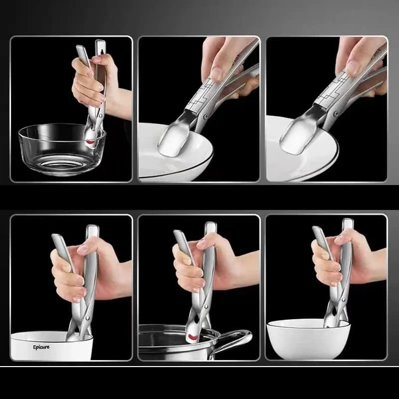 مشبك وعاء عموم غير قابل للانزلاق، مقبض سيليكون، أداة مطبخ وتخييم - 2