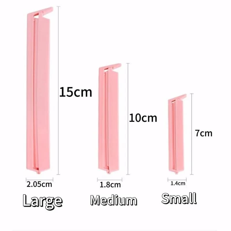 مجموعة 12 قطعة من مشابك إغلاق أكياس الطعام، أدوات بلاستيكية محمولة بأحجام 7/10/15 سم - 3
