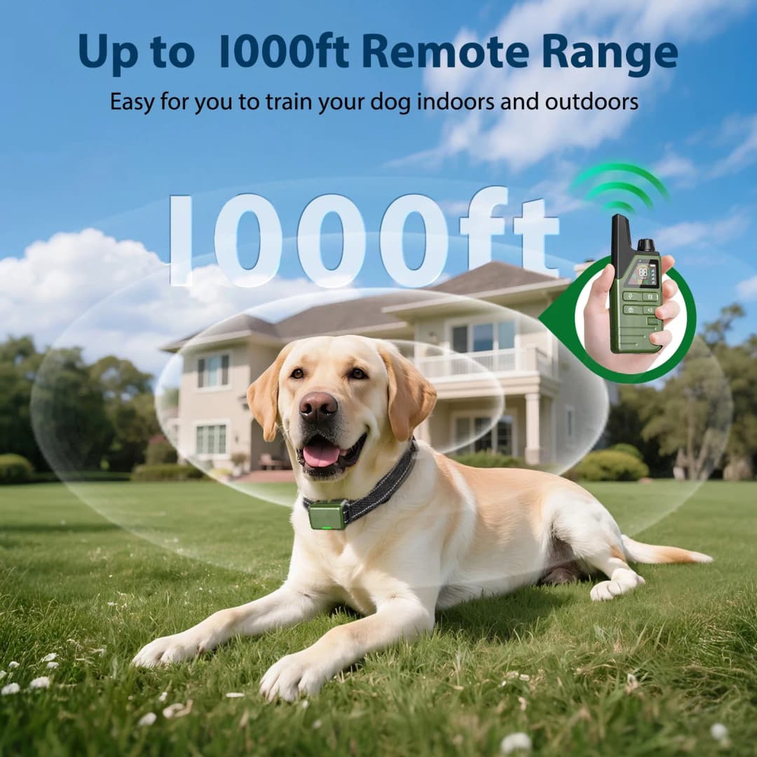 Electric Dog Training Collar 300M Remote Control Pet Puppy Dog Bark Stop Collar IPX7 Waterproof Rechargeable Anti Barking Device - 3