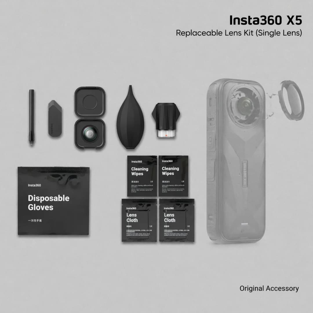Insta360 X5 Replaceable Lens Kit Single Lens HD Optical Lens Replacement Official Accessory