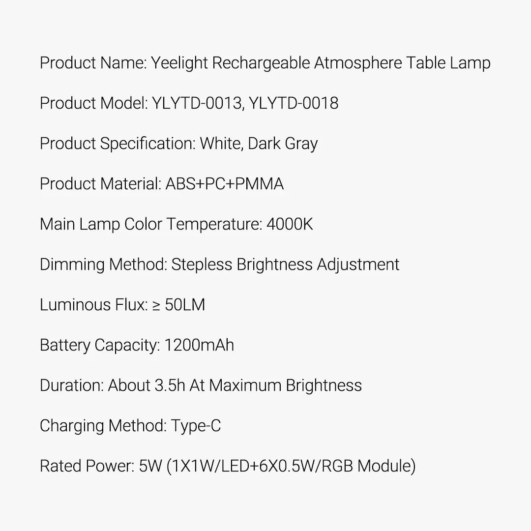 مصباح طاولة جوي قابل لإعادة الشحن من Yeelight، RGB، لديكور سطح المكتب وألعاب الفيديو والحاسوب، حماية للعين، وضع مزدوج - 6