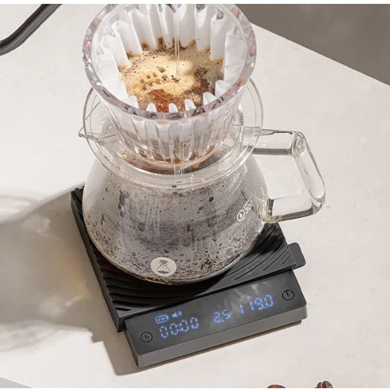 TIMEMORE Scale Black Mirror Mini Pour over Espresso Scale With Brewing Flow Rate and Heat Insulation Pad Electronic Coffee Scale - 3