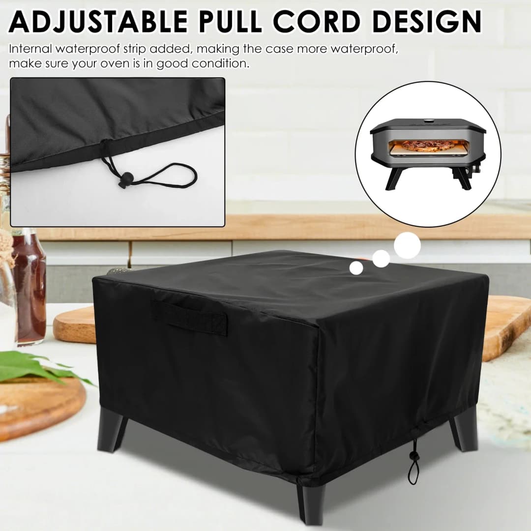 420D غطاء فرن البيتزا أكسفورد القماش في الهواء الطلق مقاوم للماء واقية لفرن بيتزا الغاز Cozze 90347 مع حزام مشبك قابل للتعديل - 3