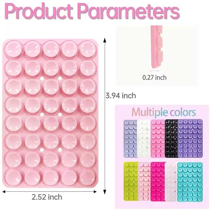 حامل هاتف بتصميم كوب شفط سيليكون مزدوج الوجهين، قبضة قوية بدون استخدام اليدين لالتقاط السيلفي والفيديوهات لهواتف آيفون وأندرويد - 2