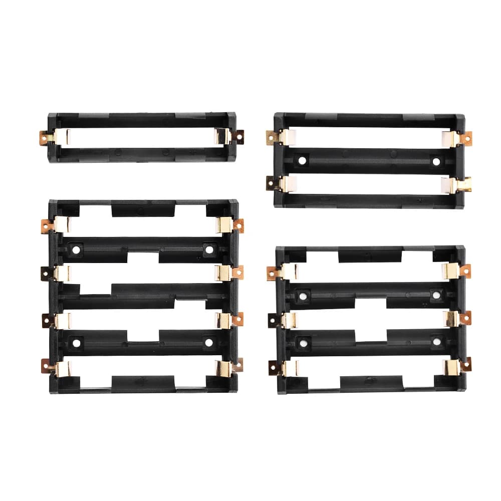 حافظة بطاريات سلسلة 18650، 1x/2x/3x/4x، علبة تخزين لحفظ البطاريات مع دبابيس برونزية، مناسبة لبنوك الطاقة، شحن مباشر