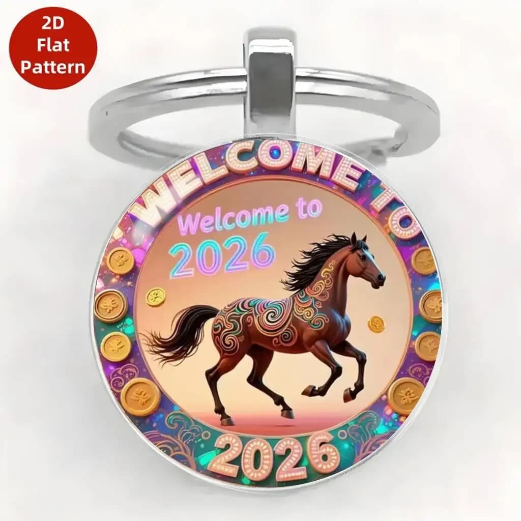 أنيقة المفاتيح سحر نابضة بالحياة الحيوان الزجاج حامل المفاتيح أنيق مفتاح ملحق المدمجة الزجاج الحصان مفتاح سلسلة للمفاتيح أكياس السفر - 2