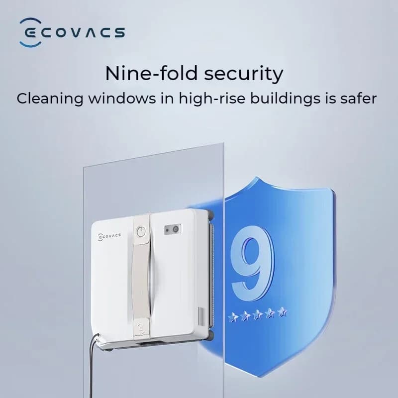 جهاز تنظيف النوافذ الأصلي ECOVACS WINBOT AIR MINI، روبوت تنظيف النوافذ، مكنسة زجاج 8000Pa، 100V-240V - 3