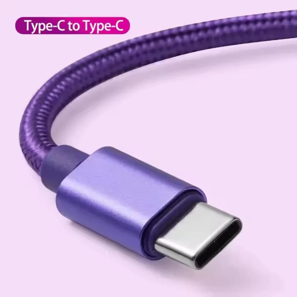 66W Nylon Braided USB C to C Cable Fast Charging 1m 2m 3m for iPhone 15 16 17 Pro Max Samsung S24 Xiaomi OPPO Phone Charger Cord - 5