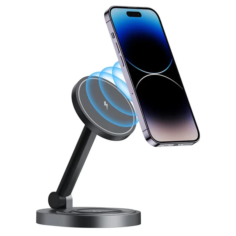 قاعدة شحن لاسلكية مغناطيسية 2 في 1، قاعدة شحن سريعة لهاتف iPhone 15 14 13 12 Pro Max Apple Watch 8 7 6 Airpods - 3
