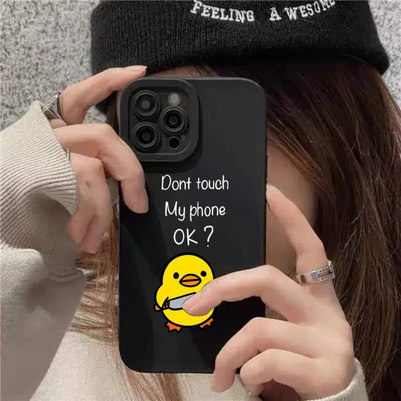 جراب هاتف سيليكون على شكل بطة كرتونية لطيفة لآيفون 17 و16 برو ماكس و16e و15 و14 و13 و12 و11 وXS وX وXR و7 و8 بلس - 4